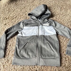 Puma Gray and White Athletic Jacket